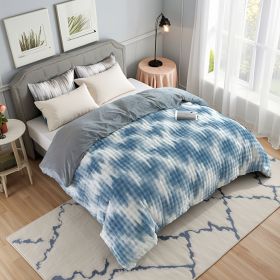 Velvet Camouflage Duvet Cover Set - Blue